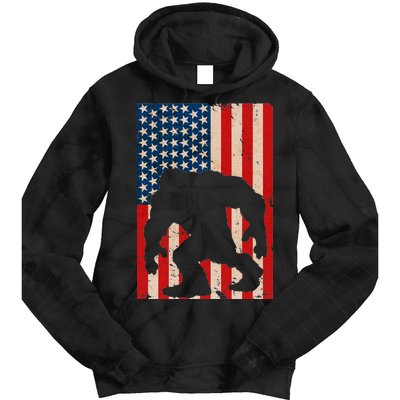 Vintage Bigfoot American Flag Tie Dye Hoodie