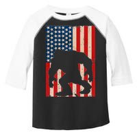 Vintage Bigfoot American Flag Toddler Fine Jersey T-Shirt