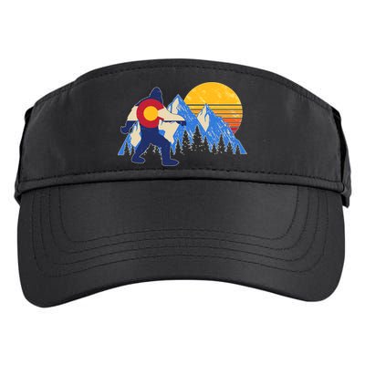 Vintage Bigfoot Colorado Flag Retro Sun Mountains Adult Drive Performance Visor
