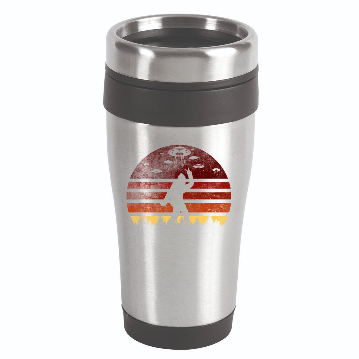 Vintage Bigfoot UFO Abduction Believe 16oz Travel Tumbler