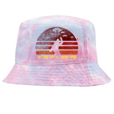 Vintage Bigfoot UFO Abduction Believe Tie-Dyed Bucket Hat