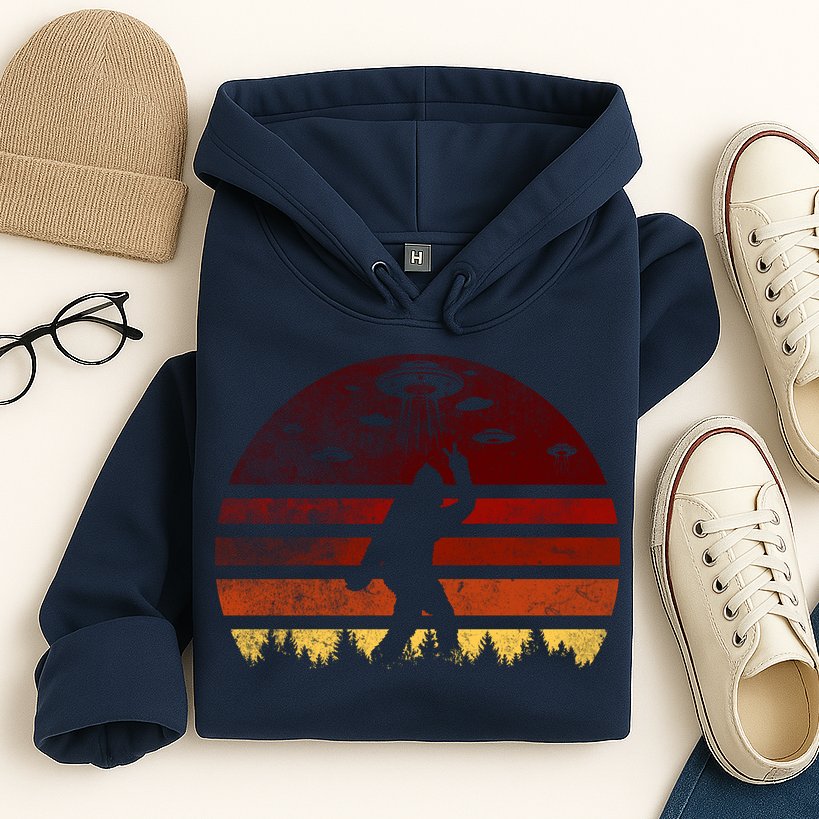 Vintage Bigfoot UFO Abduction Believe Hoodie