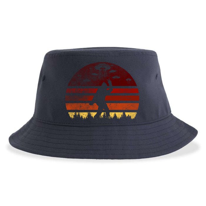 Vintage Bigfoot UFO Abduction Believe Sustainable Bucket Hat