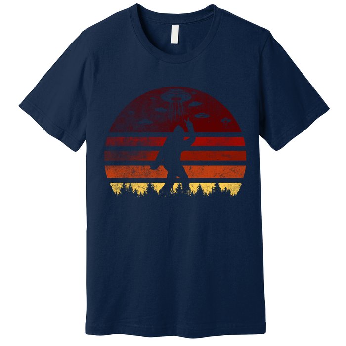 Vintage Bigfoot UFO Abduction Believe Premium T-Shirt