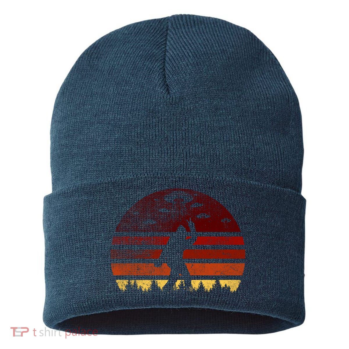 Vintage Bigfoot UFO Abduction Believe Sustainable Knit Beanie