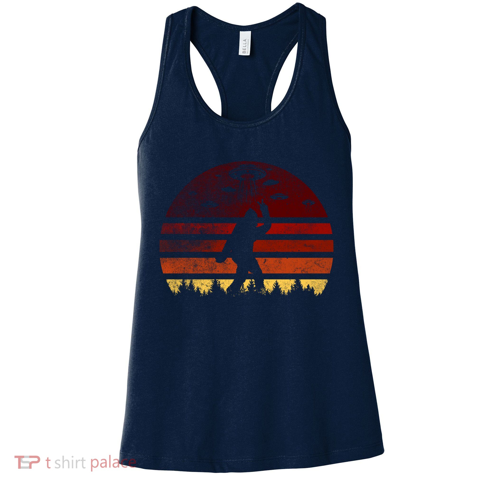 Vintage Bigfoot UFO Abduction Believe Womens Tank Top