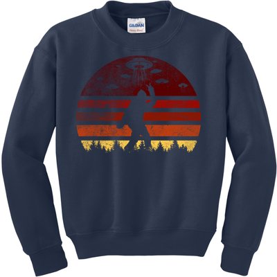 Vintage Bigfoot UFO Abduction Believe Kids Sweatshirt