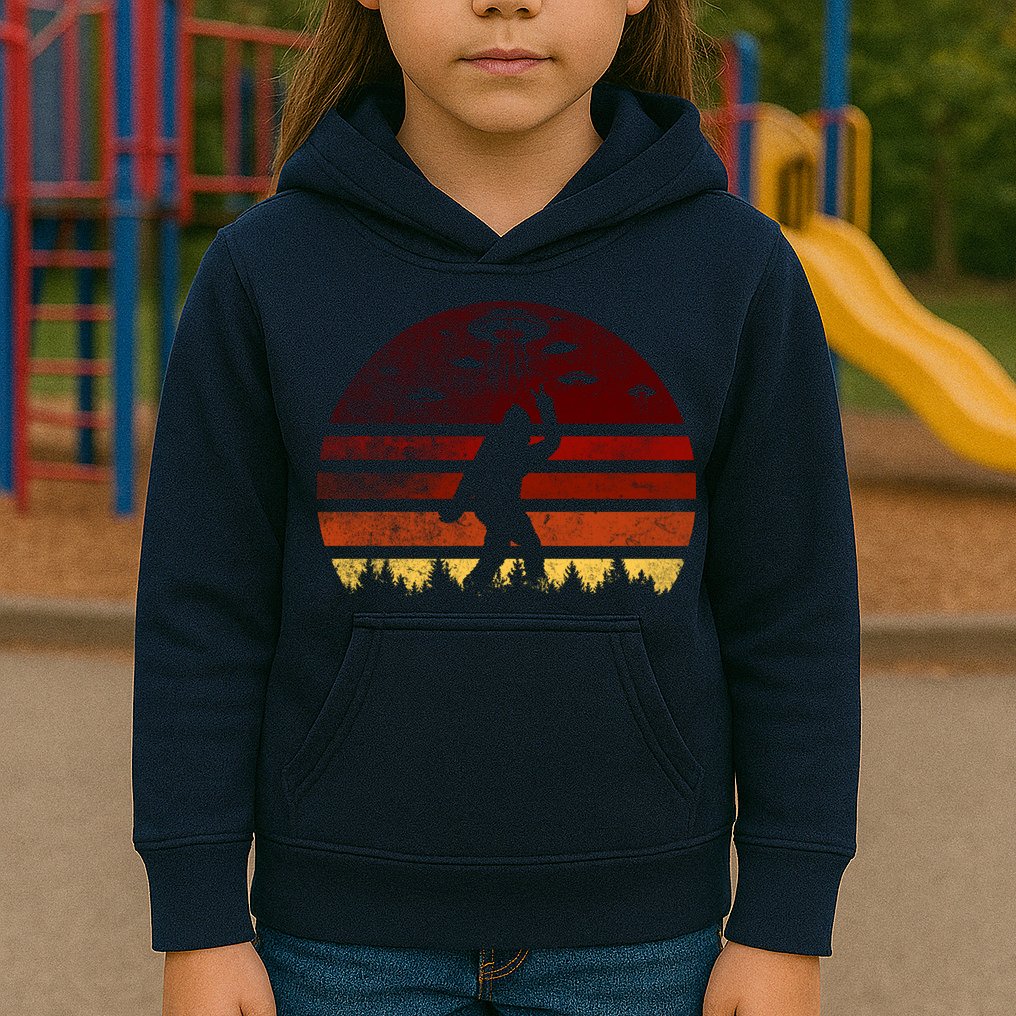 Vintage Bigfoot UFO Abduction Believe Kids Hoodie