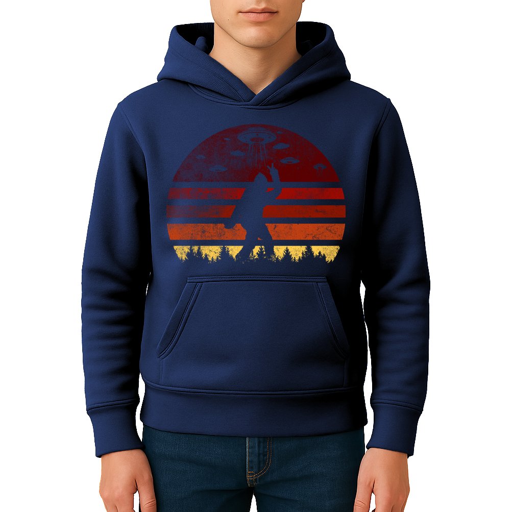Vintage Bigfoot UFO Abduction Believe Kids Hoodie