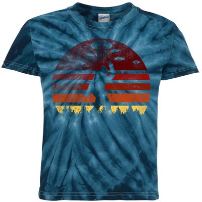 Vintage Bigfoot UFO Abduction Believe Kids Tie-Dye T-Shirt