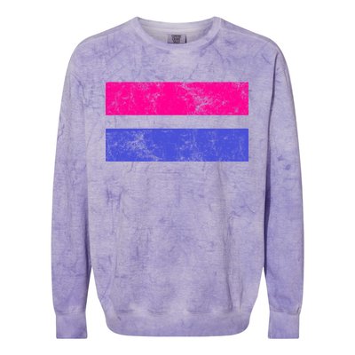 Vintage Bisexual Flag Bi Pride Flag Colorblast Crewneck Sweatshirt