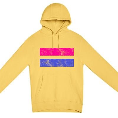 Vintage Bisexual Flag Bi Pride Flag Premium Pullover Hoodie