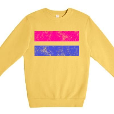 Vintage Bisexual Flag Bi Pride Flag Premium Crewneck Sweatshirt