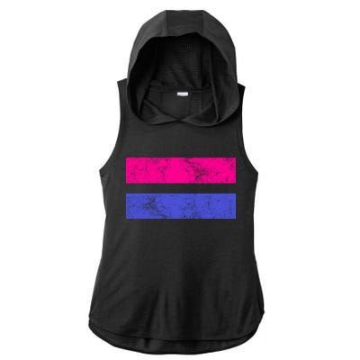 Vintage Bisexual Flag Bi Pride Flag Ladies PosiCharge Tri-Blend Wicking Draft Hoodie Tank