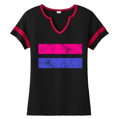 Vintage Bisexual Flag Bi Pride Flag Ladies Halftime Notch Neck Tee