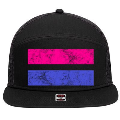 Vintage Bisexual Flag Bi Pride Flag 7 Panel Mesh Trucker Snapback Hat