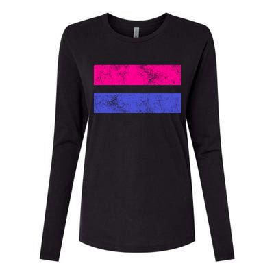 Vintage Bisexual Flag Bi Pride Flag Womens Cotton Relaxed Long Sleeve T-Shirt