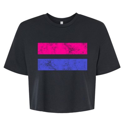 Vintage Bisexual Flag Bi Pride Flag Bella+Canvas Jersey Crop Tee