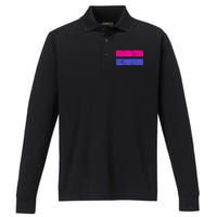 Vintage Bisexual Flag Bi Pride Flag Performance Long Sleeve Polo