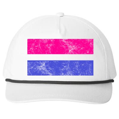 Vintage Bisexual Flag Bi Pride Flag Snapback Five-Panel Rope Hat