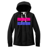 Vintage Bisexual Flag Bi Pride Flag Women's Fleece Hoodie