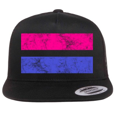 Vintage Bisexual Flag Bi Pride Flag Flat Bill Trucker Hat