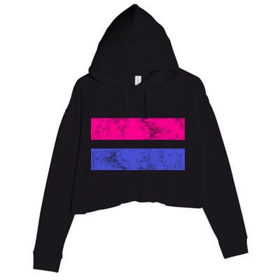 Vintage Bisexual Flag Bi Pride Flag Crop Fleece Hoodie