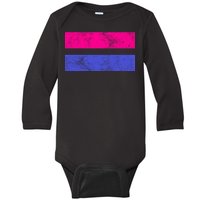 Vintage Bisexual Flag Bi Pride Flag Baby Long Sleeve Bodysuit