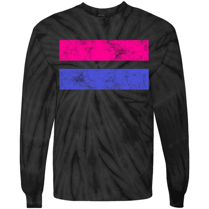 Vintage Bisexual Flag Bi Pride Flag Tie-Dye Long Sleeve Shirt