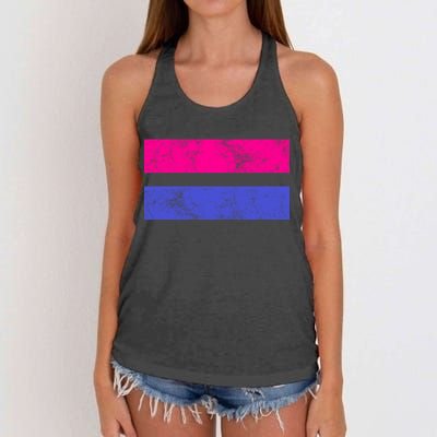 Vintage Bisexual Flag Bi Pride Flag Women's Knotted Racerback Tank