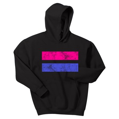 Vintage Bisexual Flag Bi Pride Flag Kids Hoodie