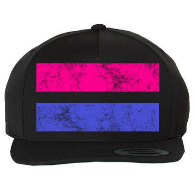 Vintage Bisexual Flag Bi Pride Flag Wool Snapback Cap