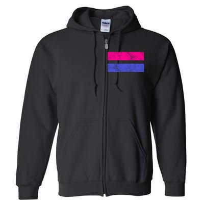 Vintage Bisexual Flag Bi Pride Flag Full Zip Hoodie