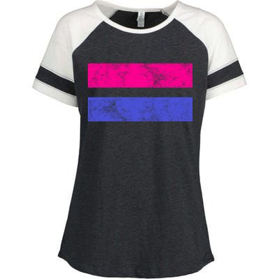 Vintage Bisexual Flag Bi Pride Flag Enza Ladies Jersey Colorblock Tee