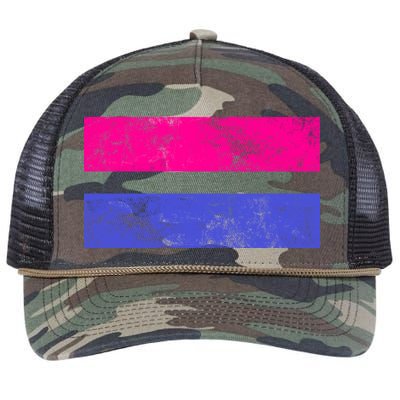 Vintage Bisexual Flag Bi Pride Flag Retro Rope Trucker Hat Cap