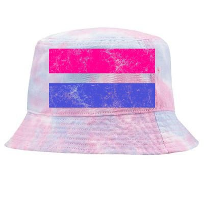 Vintage Bisexual Flag Bi Pride Flag Tie-Dyed Bucket Hat