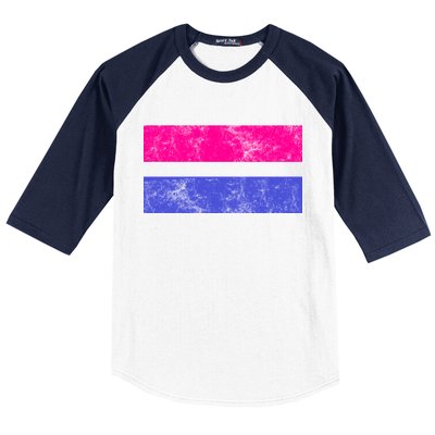 Vintage Bisexual Flag Bi Pride Flag Baseball Sleeve Shirt