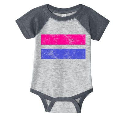 Vintage Bisexual Flag Bi Pride Flag Infant Baby Jersey Bodysuit