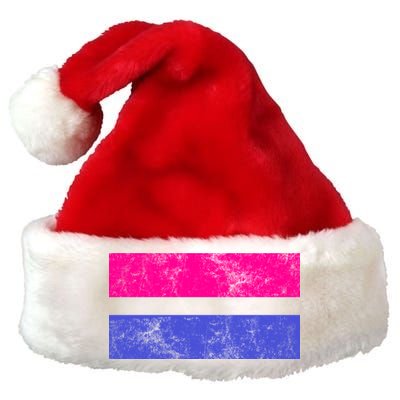 Vintage Bisexual Flag Bi Pride Flag Premium Christmas Santa Hat