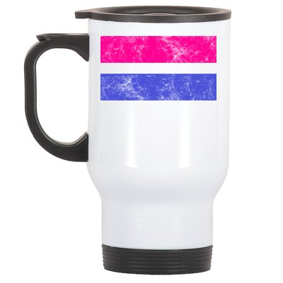 Vintage Bisexual Flag Bi Pride Flag Stainless Steel Travel Mug