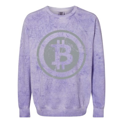 Vintage Bitcoin Crypto Currency Colorblast Crewneck Sweatshirt