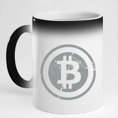 Vintage Bitcoin Crypto Currency 11oz Black Color Changing Mug