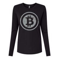 Vintage Bitcoin Crypto Currency Womens Cotton Relaxed Long Sleeve T-Shirt