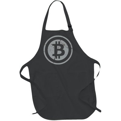 Vintage Bitcoin Crypto Currency Full-Length Apron With Pockets