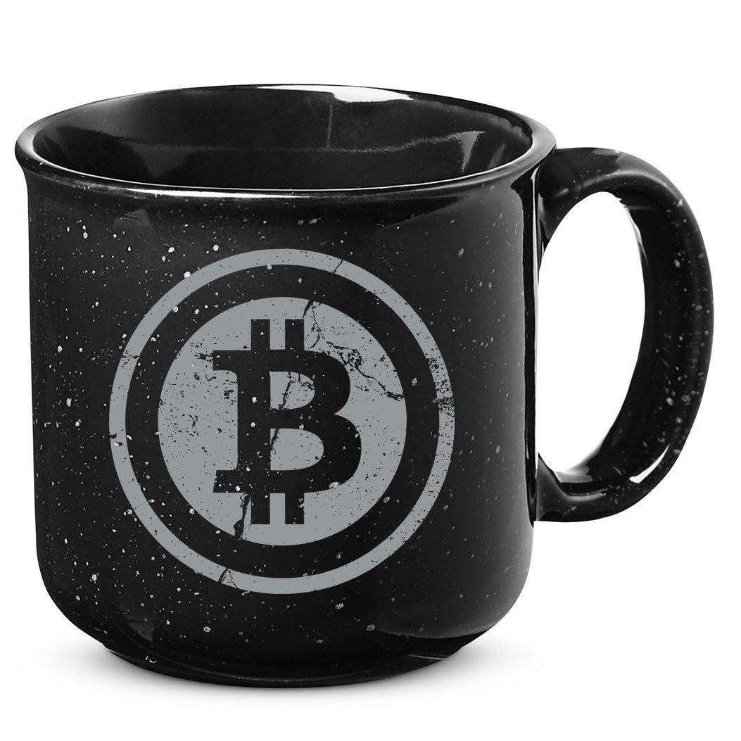 Vintage Bitcoin Crypto Currency 15oz Campfire Ceramic Mug