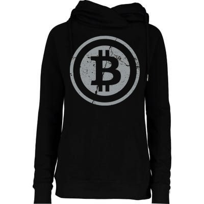 Vintage Bitcoin Crypto Currency Womens Funnel Neck Pullover Hood