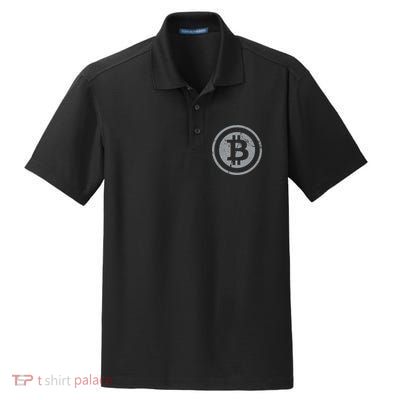 Vintage Bitcoin Crypto Currency Dry Zone Grid Polo