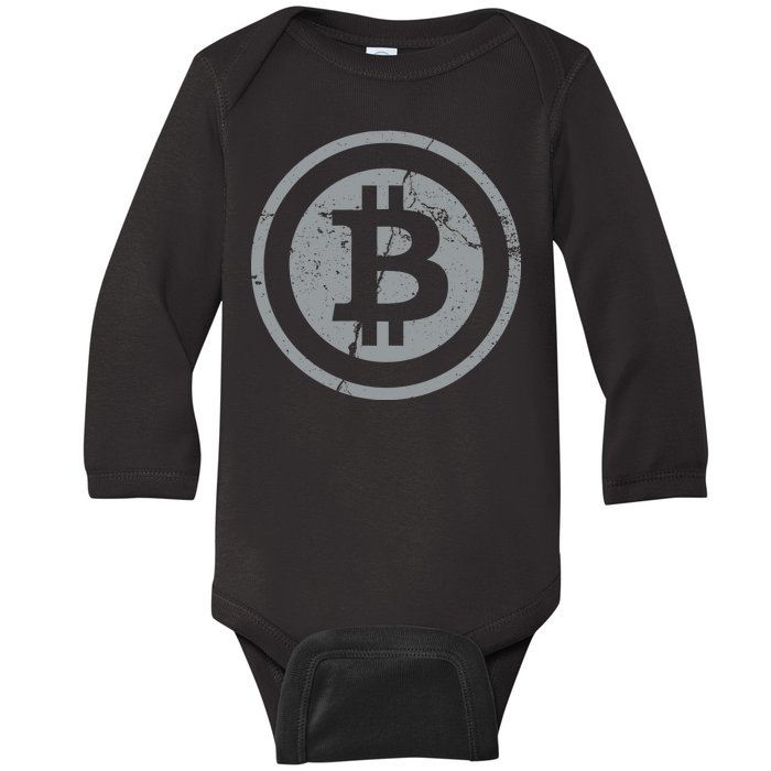 Vintage Bitcoin Crypto Currency Baby Long Sleeve Bodysuit