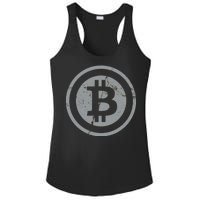 Vintage Bitcoin Crypto Currency Ladies PosiCharge Competitor Racerback Tank