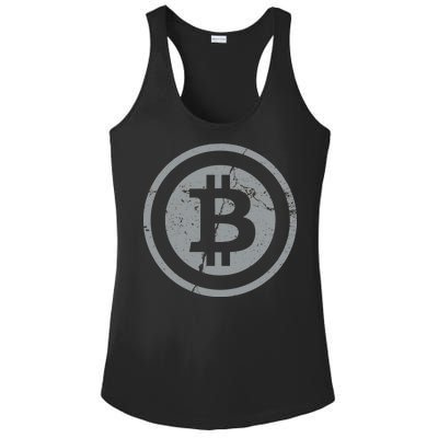 Vintage Bitcoin Crypto Currency Ladies PosiCharge Competitor Racerback Tank